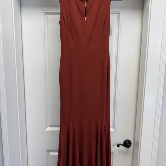 Zac Posen Terracotta Orange Sleeveless Mermaid Gown Dress New with $1,290 tags - Picture 4 of 15